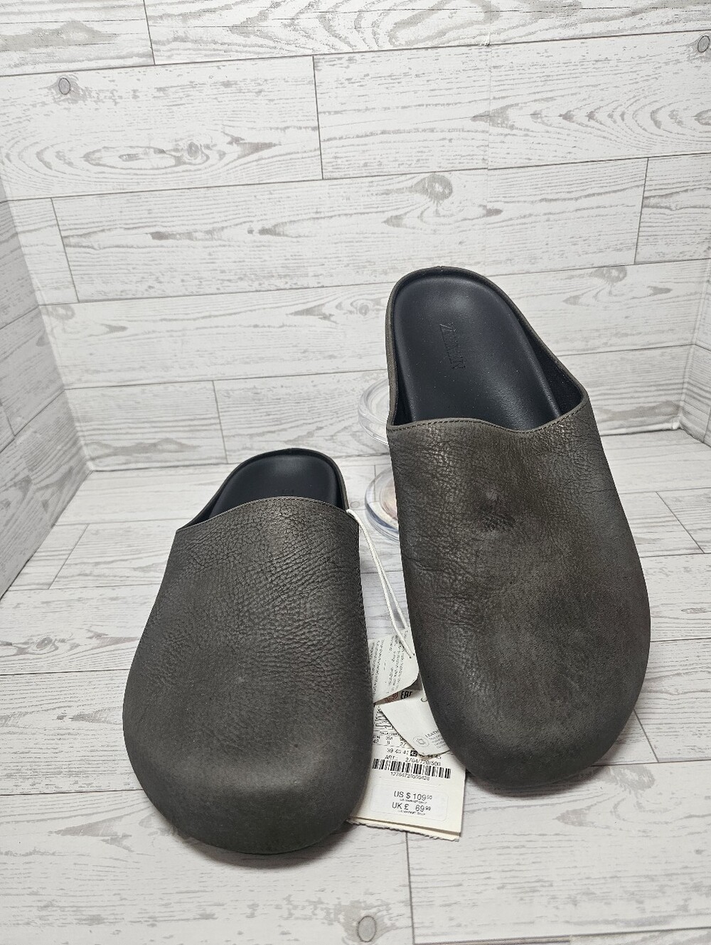 Zara Men's Leather Clogs in Green / Olive Brown Size 9 Us / 42 Eur - Picture 5 of 11